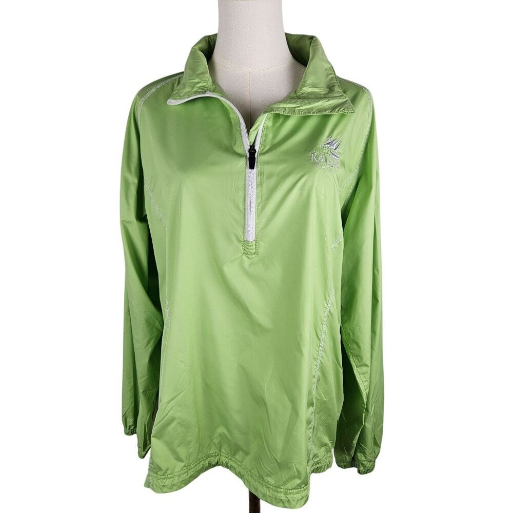 Peter Millar Element 4 Wind 1/2 Zip Pull-Over Windbreaker XL Green Kalos Golf Lo